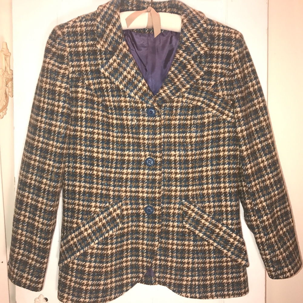 Vintage Pendleton wool plaid blazer jacket 12 S/M